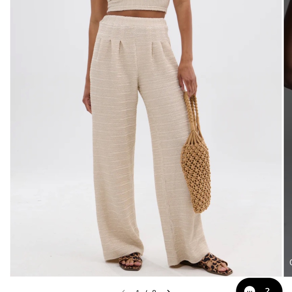 HOLLYWOOD SLINKY TEXTURED PALAZZO PANT - L